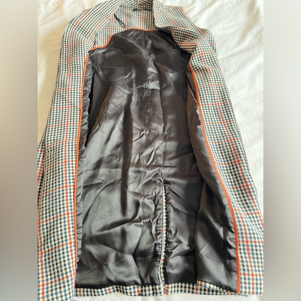 Icône Simons Longline Houndstooth Plaid Vest XS NWOT Office Chic Dark Academia - Picture 8 of 14